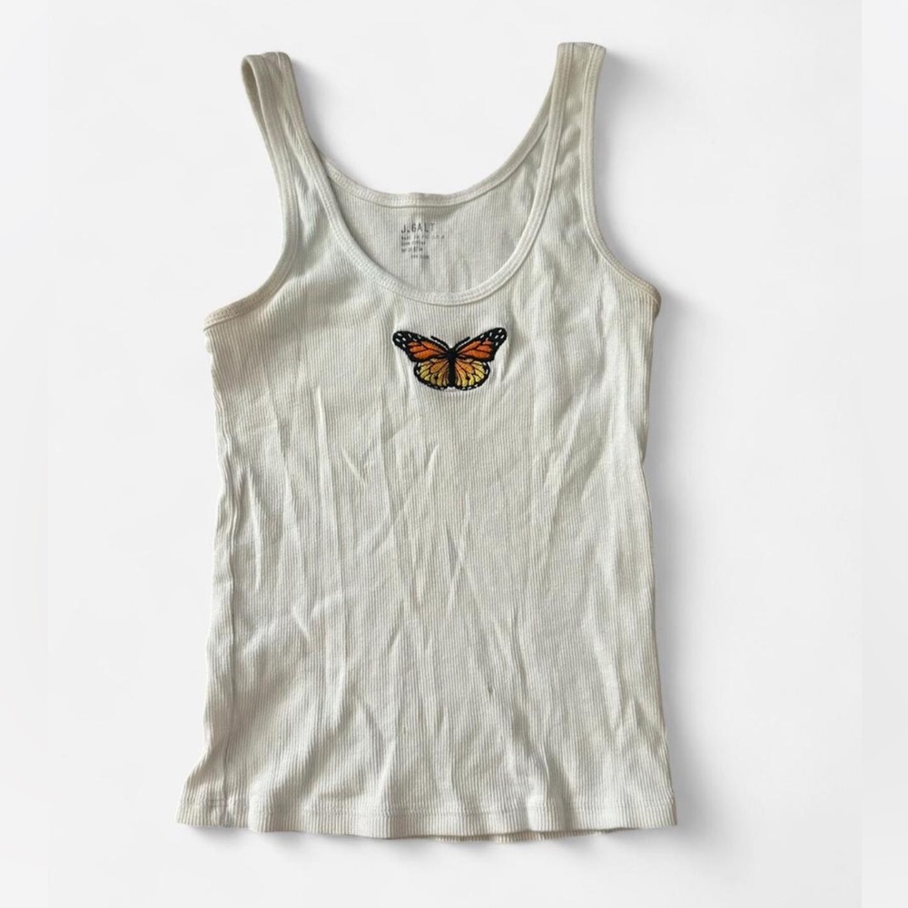 Brandy Melville Butterfly Embroidered Tank Top